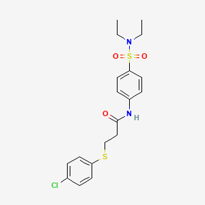 3-[(4-chlorophenyl)thio]-N-{4-[(diethylamino)sulfonyl]phenyl}propanamide