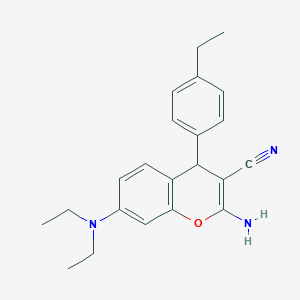 molecular formula C22H25N3O B460968 2-amino-7-(diethylamino)-4-(4-ethylphenyl)-4H-chromene-3-carbonitrile 