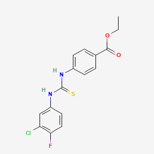 molecular formula C16H14ClFN2O2S B4609697 ethyl 4-({[(3-chloro-4-fluorophenyl)amino]carbonothioyl}amino)benzoate 