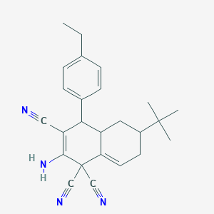 molecular formula C25H28N4 B460970 2-amino-6-tert-butyl-4-(4-ethylphenyl)-4a,5,6,7-tetrahydro-1,1,3(4H)-naphthalenetricarbonitrile 