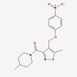 4-methyl-1-({5-methyl-4-[(4-nitrophenoxy)methyl]-3-isoxazolyl}carbonyl)piperidine