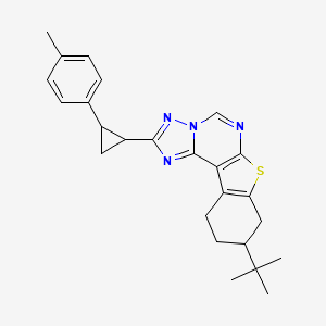 molecular formula C25H28N4S B4609720 9-叔丁基-2-[2-(4-甲苯基)环丙基]-8,9,10,11-四氢[1]苯并噻吩并[3,2-e][1,2,4]三唑并[1,5-c]嘧啶 