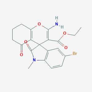 ethyl 2-amino-5'-bromo-1'-methyl-2',5-dioxospiro[7,8-dihydro-6H-chromene-4,3'-indole]-3-carboxylate