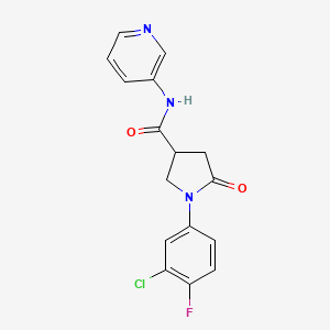 1-(3-chloro-4-fluorophenyl)-5-oxo-N-3-pyridinyl-3-pyrrolidinecarboxamide