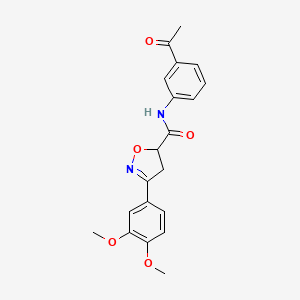 N-(3-acetylphenyl)-3-(3,4-dimethoxyphenyl)-4,5-dihydro-5-isoxazolecarboxamide