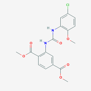 molecular formula C18H17ClN2O6 B4609747 dimethyl 2-({[(5-chloro-2-methoxyphenyl)amino]carbonyl}amino)terephthalate 