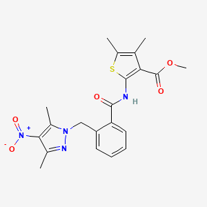 methyl 2-({2-[(3,5-dimethyl-4-nitro-1H-pyrazol-1-yl)methyl]benzoyl}amino)-4,5-dimethyl-3-thiophenecarboxylate