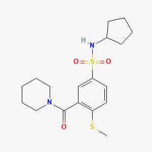 N-cyclopentyl-4-(methylthio)-3-(1-piperidinylcarbonyl)benzenesulfonamide