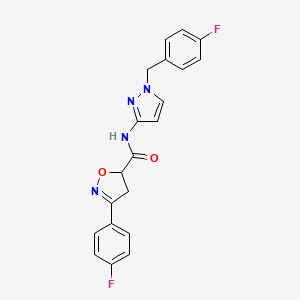 N-[1-(4-fluorobenzyl)-1H-pyrazol-3-yl]-3-(4-fluorophenyl)-4,5-dihydro-5-isoxazolecarboxamide