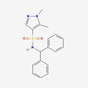 molecular formula C18H19N3O2S B4609842 N-(diphenylmethyl)-1,5-dimethyl-1H-pyrazole-4-sulfonamide 