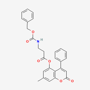 molecular formula C27H23NO6 B4609850 7-methyl-2-oxo-4-phenyl-2H-chromen-5-yl N-[(benzyloxy)carbonyl]-beta-alaninate 