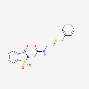 2-(1,1-dioxido-3-oxo-1,2-benzisothiazol-2(3H)-yl)-N-{2-[(3-methylbenzyl)thio]ethyl}acetamide