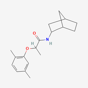 molecular formula C18H25NO2 B4609865 N-双环[2.2.1]庚-2-基-2-(2,5-二甲基苯氧基)丙酰胺 