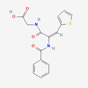 molecular formula C16H14N2O4S B4609881 N-[2-(benzoylamino)-3-(2-thienyl)acryloyl]glycine 