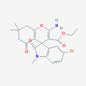 molecular formula C22H23BrN2O5 B460989 Ethyl 2-amino-5'-bromo-1',7,7-trimethyl-2',5-dioxospiro[6,8-dihydrochromene-4,3'-indole]-3-carboxylate 