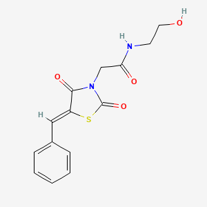 molecular formula C14H14N2O4S B4609890 2-(5-benzylidene-2,4-dioxo-1,3-thiazolidin-3-yl)-N-(2-hydroxyethyl)acetamide 