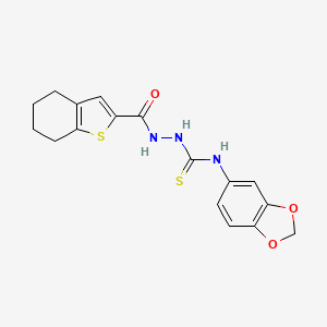 N-1,3-benzodioxol-5-yl-2-(4,5,6,7-tetrahydro-1-benzothien-2-ylcarbonyl)hydrazinecarbothioamide