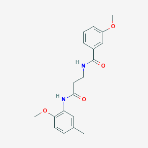 molecular formula C19H22N2O4 B4609913 3-甲氧基-N-{3-[(2-甲氧基-5-甲基苯基)氨基]-3-氧代丙基}苯甲酰胺 