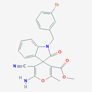 Methyl 6'-amino-1-(3-bromobenzyl)-5'-cyano-2'-methyl-2-oxo-1,2-dihydrospiro[indole-3,4'-pyran]-3'-carboxylate