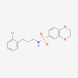 molecular formula C17H18ClNO4S B4609933 N-[3-(2-chlorophenyl)propyl]-2,3-dihydro-1,4-benzodioxine-6-sulfonamide 