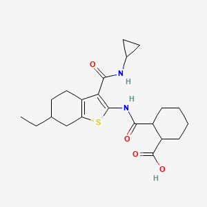 2-[({3-[(cyclopropylamino)carbonyl]-6-ethyl-4,5,6,7-tetrahydro-1-benzothien-2-yl}amino)carbonyl]cyclohexanecarboxylic acid