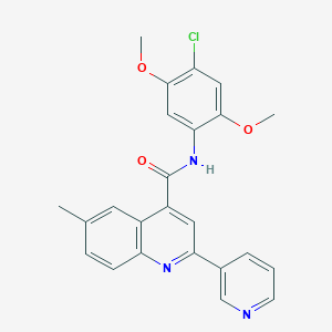 N-(4-chloro-2,5-dimethoxyphenyl)-6-methyl-2-(3-pyridinyl)-4-quinolinecarboxamide