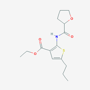 molecular formula C15H21NO4S B4609967 ethyl 5-propyl-2-[(tetrahydro-2-furanylcarbonyl)amino]-3-thiophenecarboxylate 