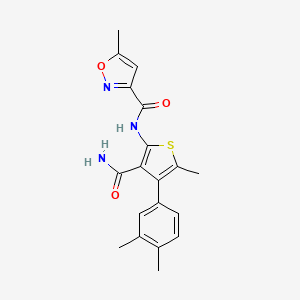 molecular formula C19H19N3O3S B4609985 N-[3-(氨基羰基)-4-(3,4-二甲苯基)-5-甲基-2-噻吩基]-5-甲基-3-异恶唑甲酰胺 