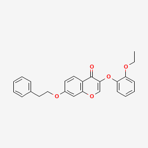 molecular formula C25H22O5 B4609991 3-(2-乙氧基苯氧基)-7-(2-苯乙氧基)-4H-色满-4-酮 