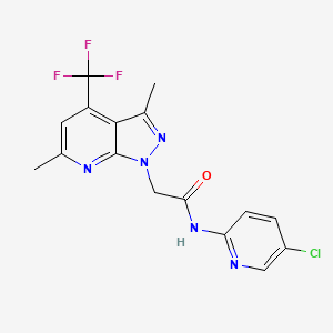 N-(5-chloro-2-pyridinyl)-2-[3,6-dimethyl-4-(trifluoromethyl)-1H-pyrazolo[3,4-b]pyridin-1-yl]acetamide