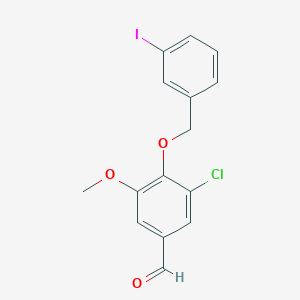 molecular formula C15H12ClIO3 B4610006 3-chloro-4-[(3-iodobenzyl)oxy]-5-methoxybenzaldehyde 