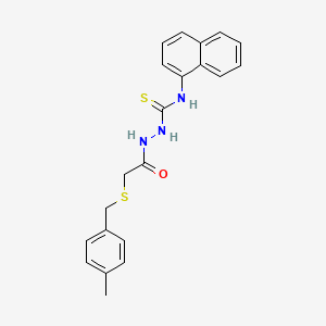 molecular formula C21H21N3OS2 B4610017 2-[{[(4-甲基苄基)硫代]乙酰基}-N-1-萘基肼硫代酰胺 