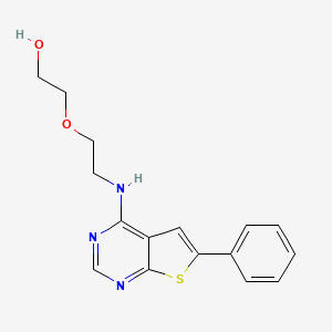 molecular formula C16H17N3O2S B4610028 2-{2-[(6-phenylthieno[2,3-d]pyrimidin-4-yl)amino]ethoxy}ethanol 