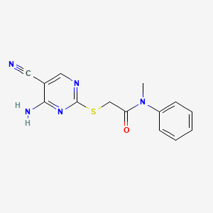 2-[(4-amino-5-cyano-2-pyrimidinyl)thio]-N-methyl-N-phenylacetamide