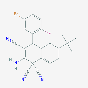molecular formula C23H22BrFN4 B461003 2-amino-4-(5-bromo-2-fluorophenyl)-6-tert-butyl-4a,5,6,7-tetrahydro-1,1,3(4H)-naphthalenetricarbonitrile 