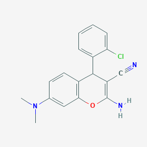 molecular formula C18H16ClN3O B461004 2-amino-4-(2-chlorophenyl)-7-(dimethylamino)-4H-chromene-3-carbonitrile 
