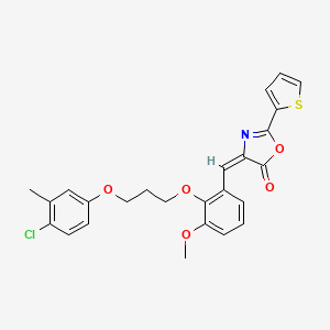 molecular formula C25H22ClNO5S B4610052 4-{2-[3-(4-chloro-3-methylphenoxy)propoxy]-3-methoxybenzylidene}-2-(2-thienyl)-1,3-oxazol-5(4H)-one 