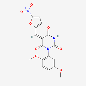 1-(2,5-dimethoxyphenyl)-5-[(5-nitro-2-furyl)methylene]-2,4,6(1H,3H,5H)-pyrimidinetrione