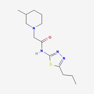 molecular formula C13H22N4OS B4610068 2-(3-methyl-1-piperidinyl)-N-(5-propyl-1,3,4-thiadiazol-2-yl)acetamide 