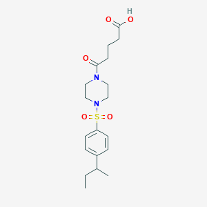 molecular formula C19H28N2O5S B4610071 5-{4-[(4-sec-butylphenyl)sulfonyl]-1-piperazinyl}-5-oxopentanoic acid 