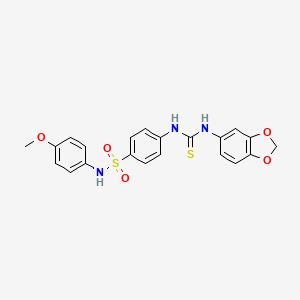 molecular formula C21H19N3O5S2 B4610074 4-{[(1,3-benzodioxol-5-ylamino)carbonothioyl]amino}-N-(4-methoxyphenyl)benzenesulfonamide 