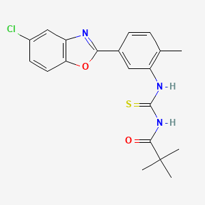 molecular formula C20H20ClN3O2S B4610076 N-({[5-(5-chloro-1,3-benzoxazol-2-yl)-2-methylphenyl]amino}carbonothioyl)-2,2-dimethylpropanamide 