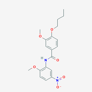 molecular formula C19H22N2O6 B4610126 4-丁氧基-3-甲氧基-N-(2-甲氧基-5-硝基苯基)苯甲酰胺 