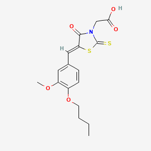 molecular formula C17H19NO5S2 B4610128 [5-(4-丁氧基-3-甲氧基亚苄基)-4-氧代-2-硫代-1,3-噻唑烷-3-基]乙酸 