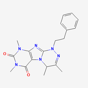 3,4,7,9-tetramethyl-1-phenethyl-7,9-dihydro-[1,2,4]triazino[3,4-f]purine-6,8(1H,4H)-dione