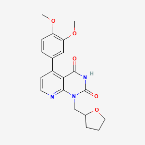 molecular formula C20H21N3O5 B4610175 5-(3,4-二甲氧基苯基)-1-(四氢-2-呋喃甲基)吡啶并[2,3-d]嘧啶-2,4(1H,3H)-二酮 