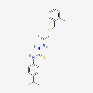 molecular formula C20H25N3OS2 B4610189 N-(4-isopropylphenyl)-2-{[(2-methylbenzyl)thio]acetyl}hydrazinecarbothioamide 