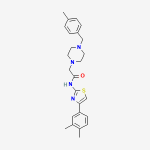 molecular formula C25H30N4OS B4610196 N-[4-(3,4-二甲苯基)-1,3-噻唑-2-基]-2-[4-(4-甲基苄基)-1-哌嗪基]乙酰胺 