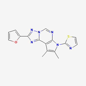 molecular formula C16H12N6OS B4610252 2-(2-furyl)-8,9-dimethyl-7-(1,3-thiazol-2-yl)-7H-pyrrolo[3,2-e][1,2,4]triazolo[1,5-c]pyrimidine 