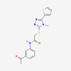 N-(3-acetylphenyl)-2-{[4-methyl-5-(2-thienyl)-4H-1,2,4-triazol-3-yl]thio}acetamide